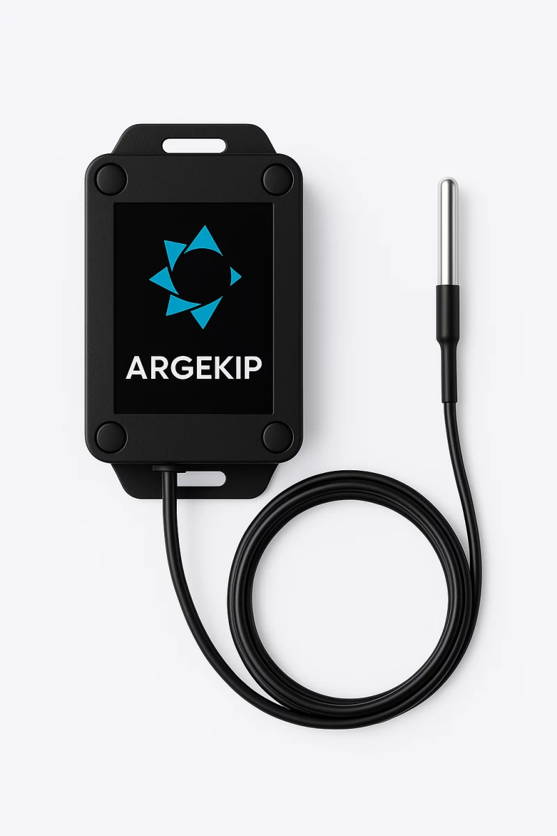 Argekip Wi-Fi Kablosuz Sıcaklık Sensörü | -55°C / +125°C | Uzaktan İzleme | Bataryalı -Alarm Özellikli