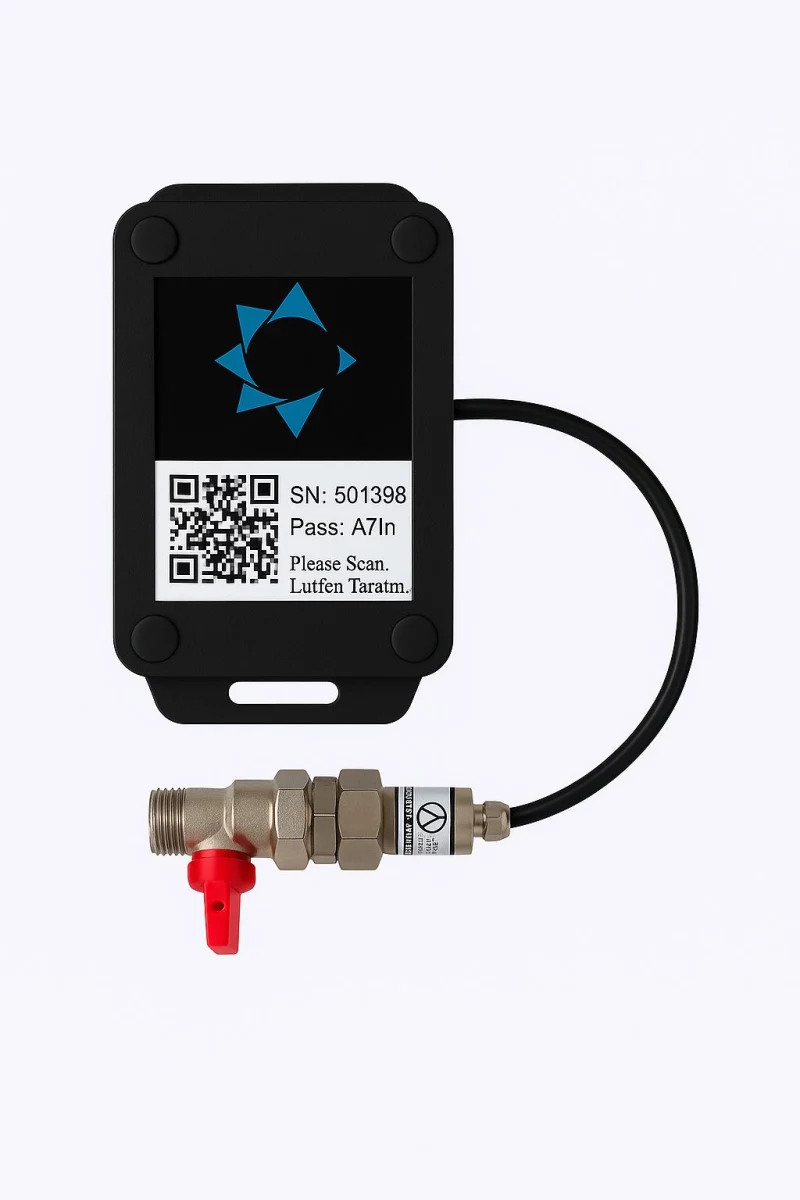 Argekip Wi-Fi Boru Basınç Sensörü | 0–1.6 MPa | SMS & Mail Alarm | IP68 | Bataryalı