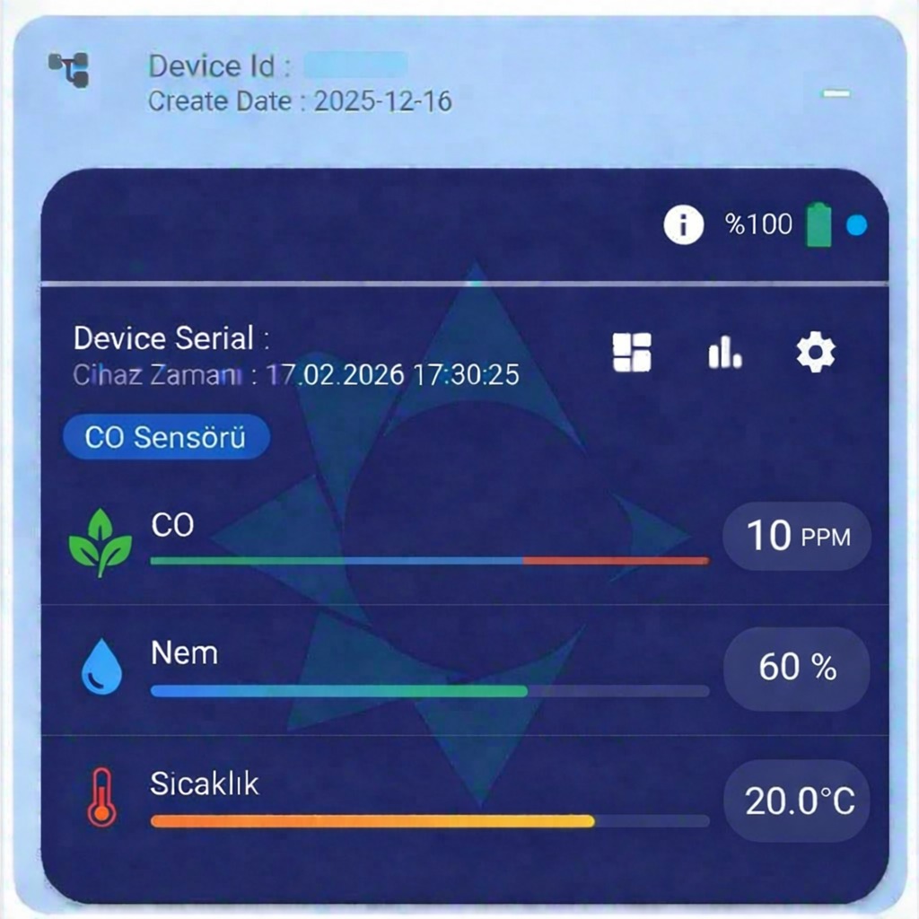 Argekip Wi-Fi Karbonmonoksit (CO) Sensörü | PPM Ölçüm | Uzaktan İzleme | Alarm Özellikli - Gorsel 2