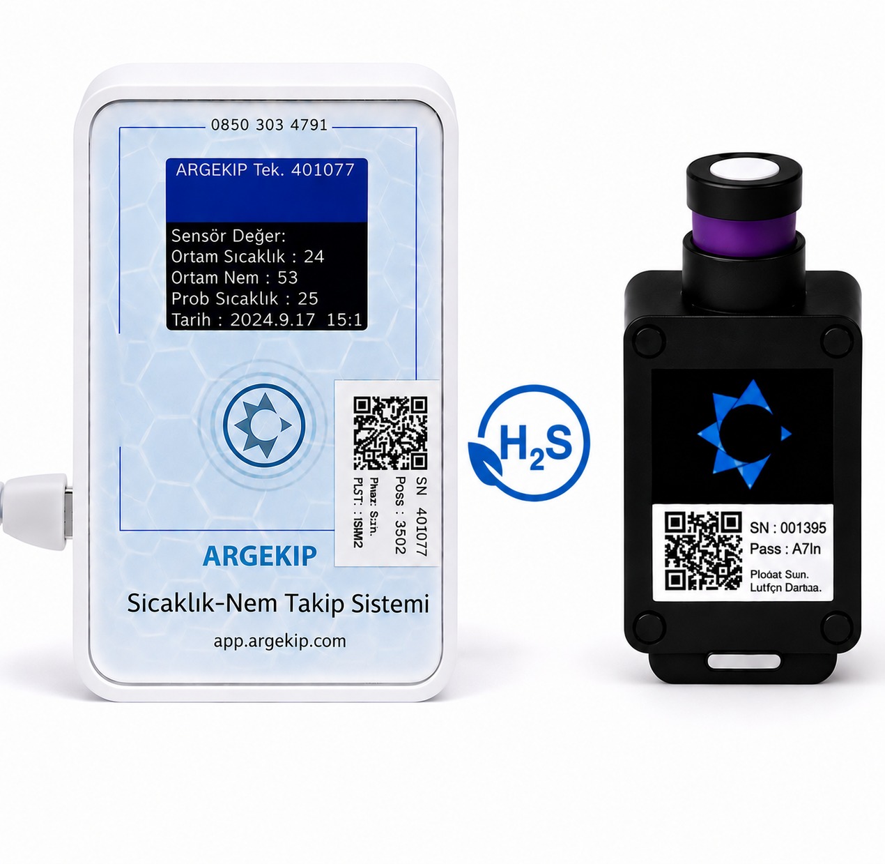 Argekip Wi-Fi H₂S (Hidrojen Sülfür) Gaz Sensörü | PPM Ölçüm | Alarm & Uzaktan İzleme | Bataryalı