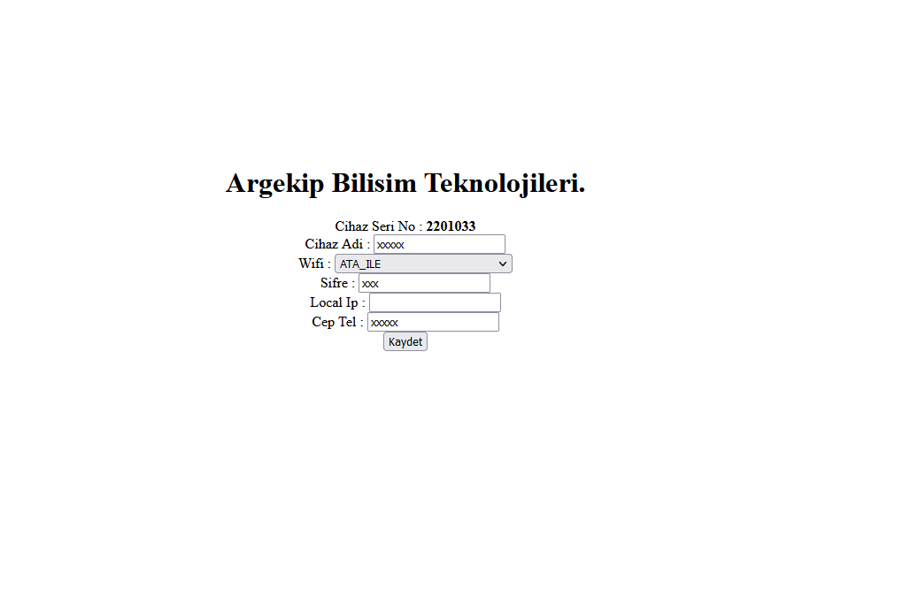 Ağ bilgilerini kaydet
